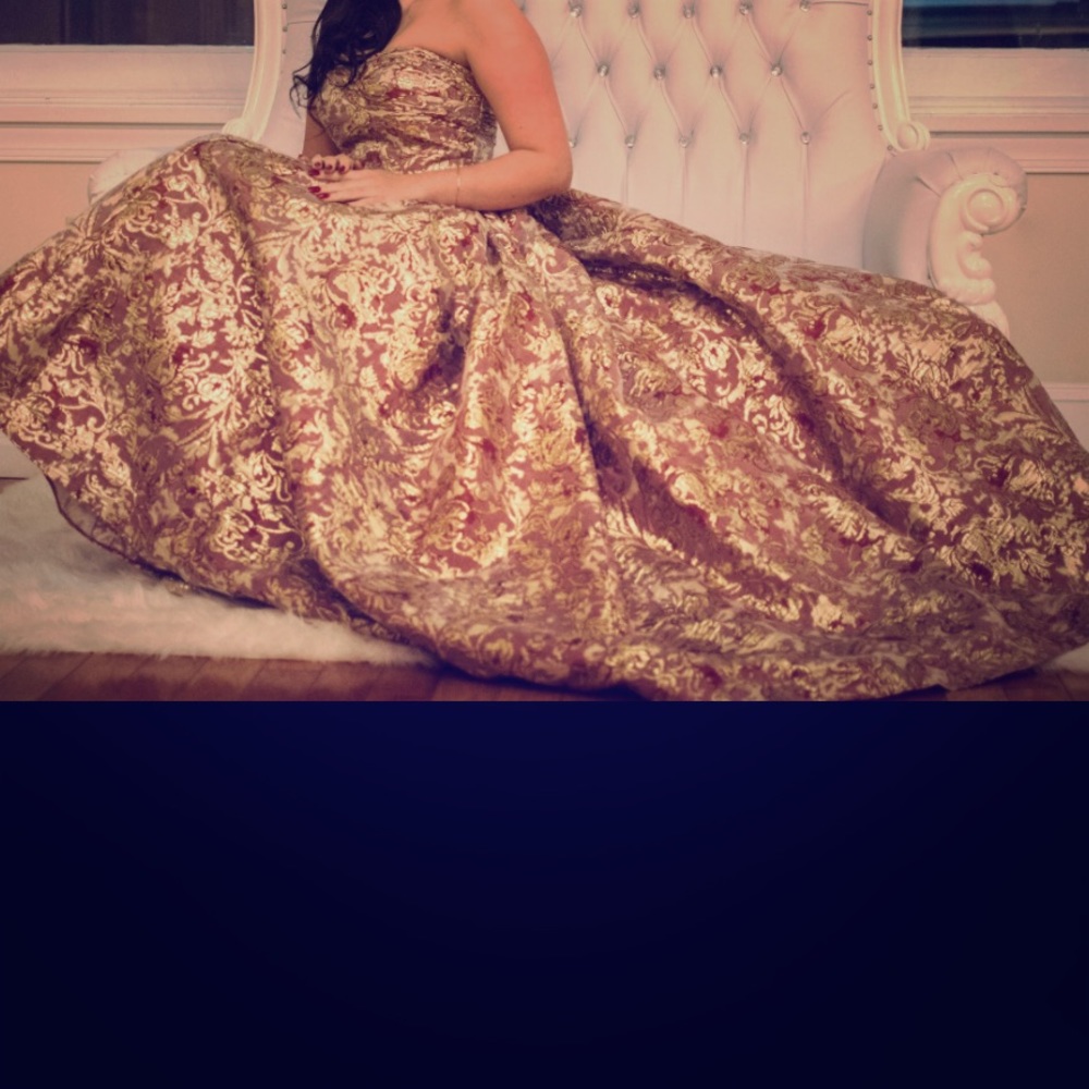 Red and gold Prom dress